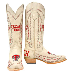 Texas Tech boots- Cream "Naomi"