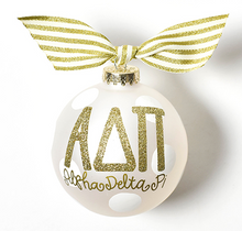 White and Gold Sorority Ornament