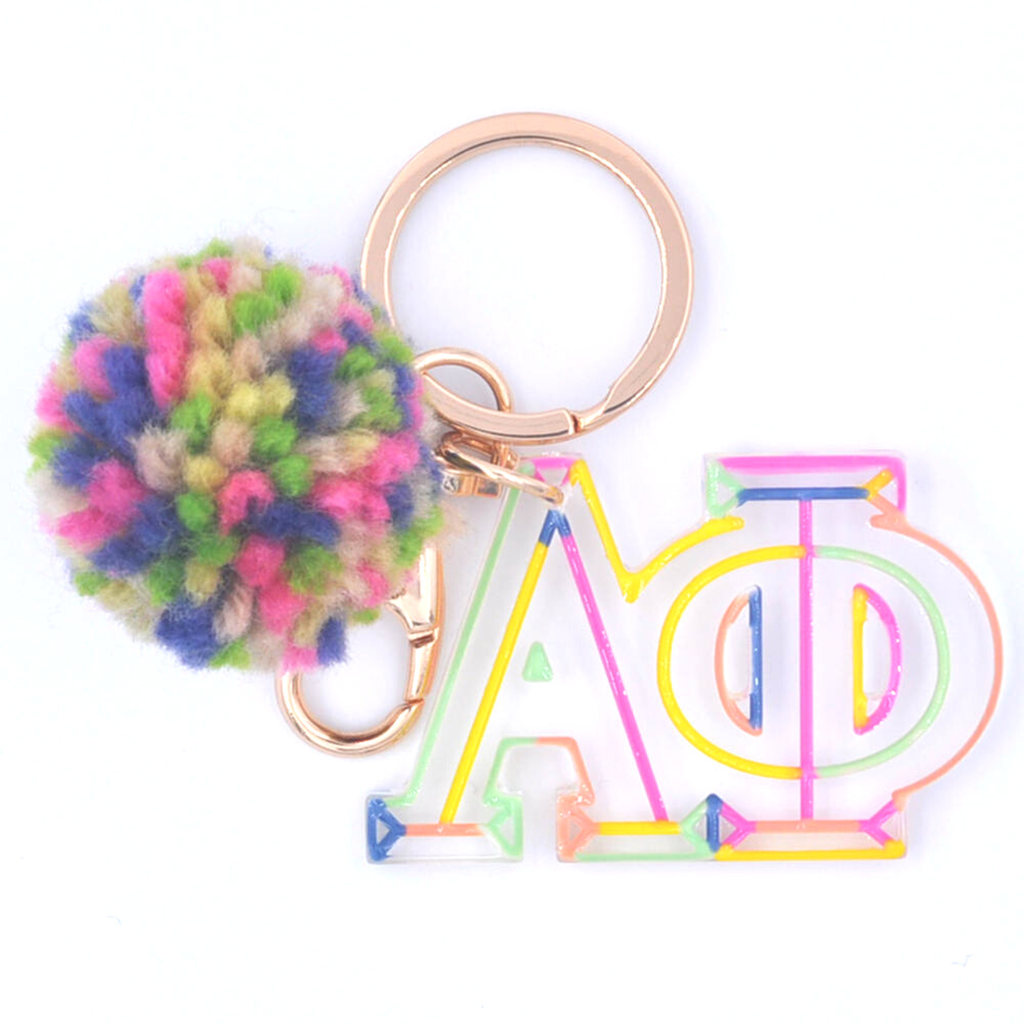 Neon Pom Sorority Keychain – Paddle Tramps