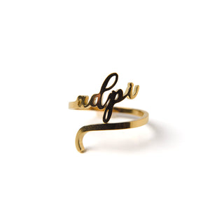 Adjustable Script Ring- Sorority