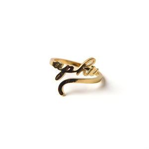 Adjustable Script Ring- Sorority