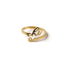 Adjustable Script Ring- Sorority