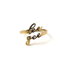 Adjustable Script Ring- Sorority