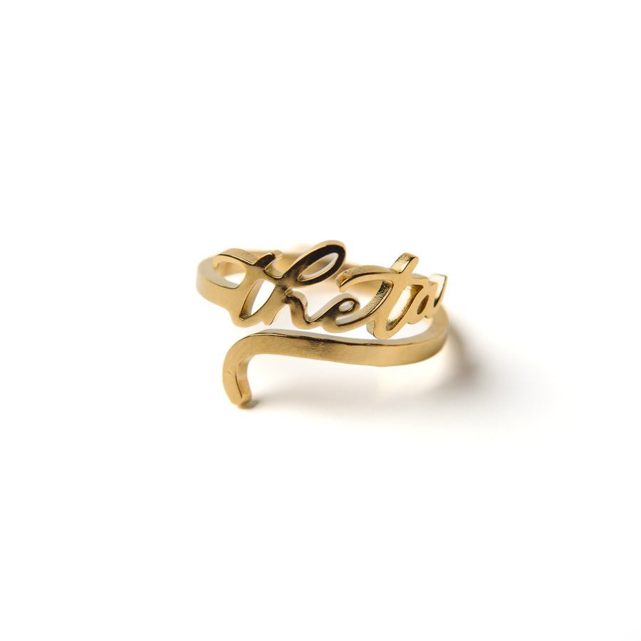 Adjustable Script Ring- Sorority