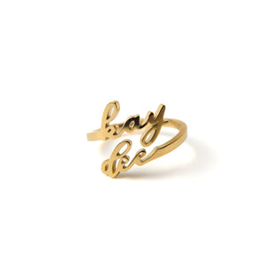 Adjustable Script Ring- Sorority