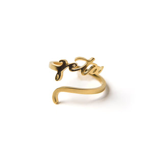 Adjustable Script Ring- Sorority