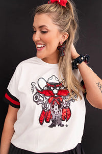 Raider Red Sparkle Tee by Brianna Cannon