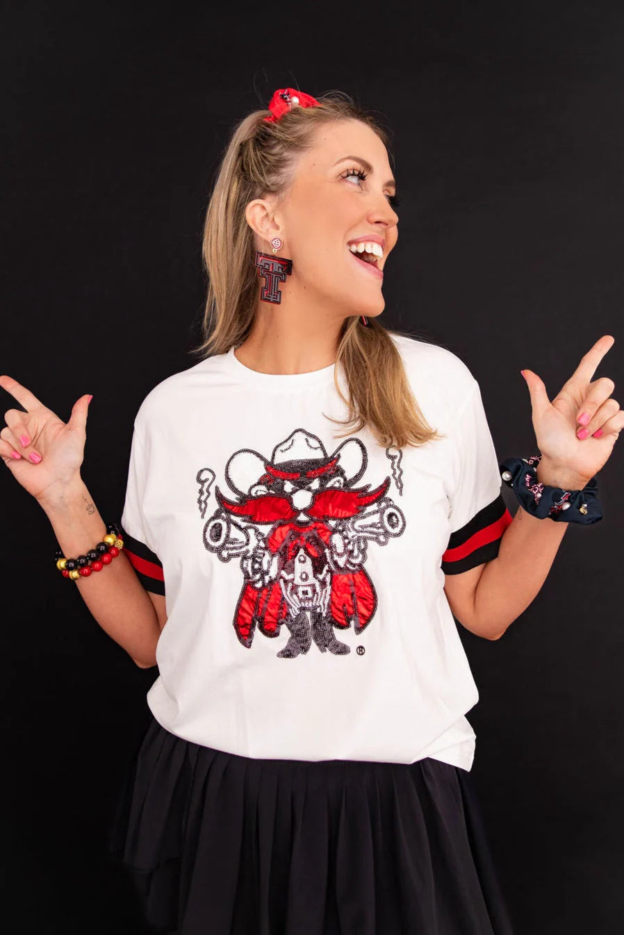 Raider Red Sparkle Tee by Brianna Cannon