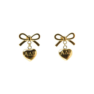 Bow & Heart Sorority Earrings