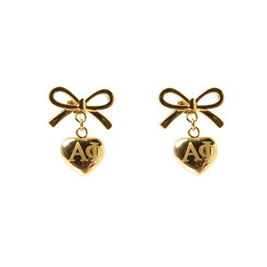 Bow & Heart Sorority Earrings