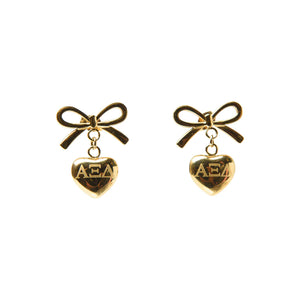 Bow & Heart Sorority Earrings
