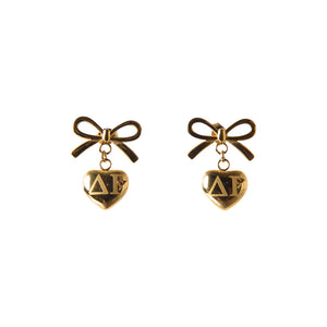 Bow & Heart Sorority Earrings