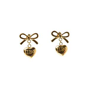 Bow & Heart Sorority Earrings