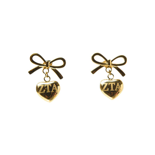 Bow & Heart Sorority Earrings