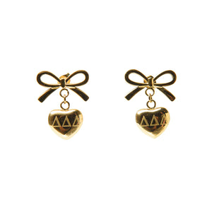 Bow & Heart Sorority Earrings