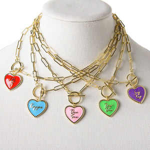 Color Heart Necklace- Sorority