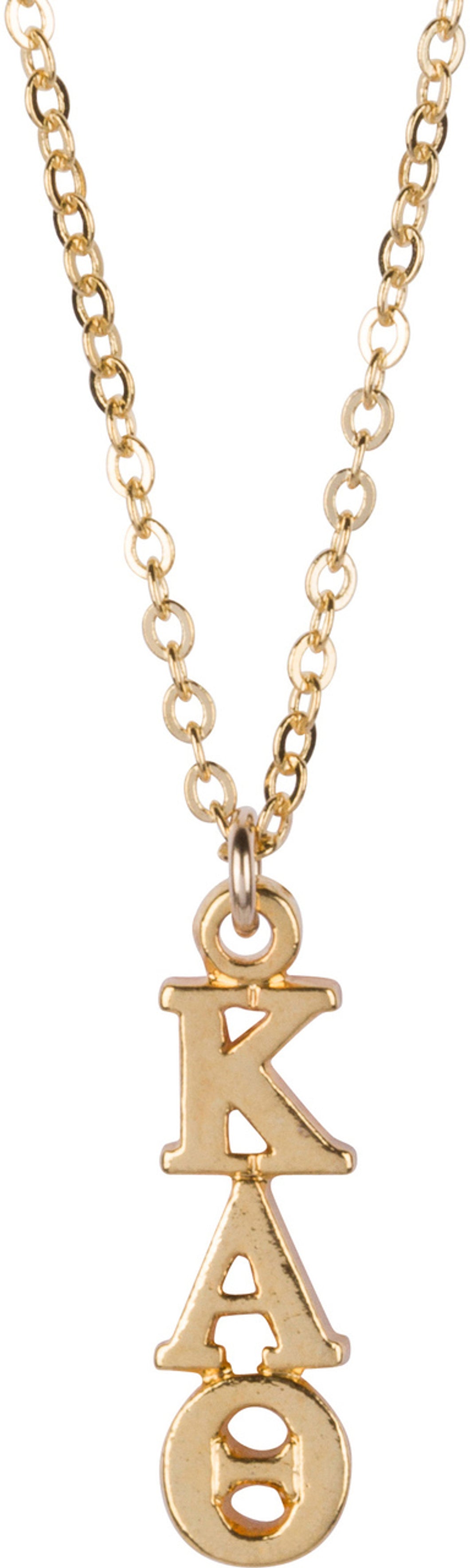 Gold Greek Letter Lavalier Necklace- Sorority