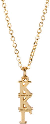 Gold Greek Letter Lavalier Necklace- Sorority