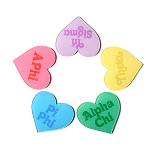 Double-Sided Heart Sorority Acrylic Coaster