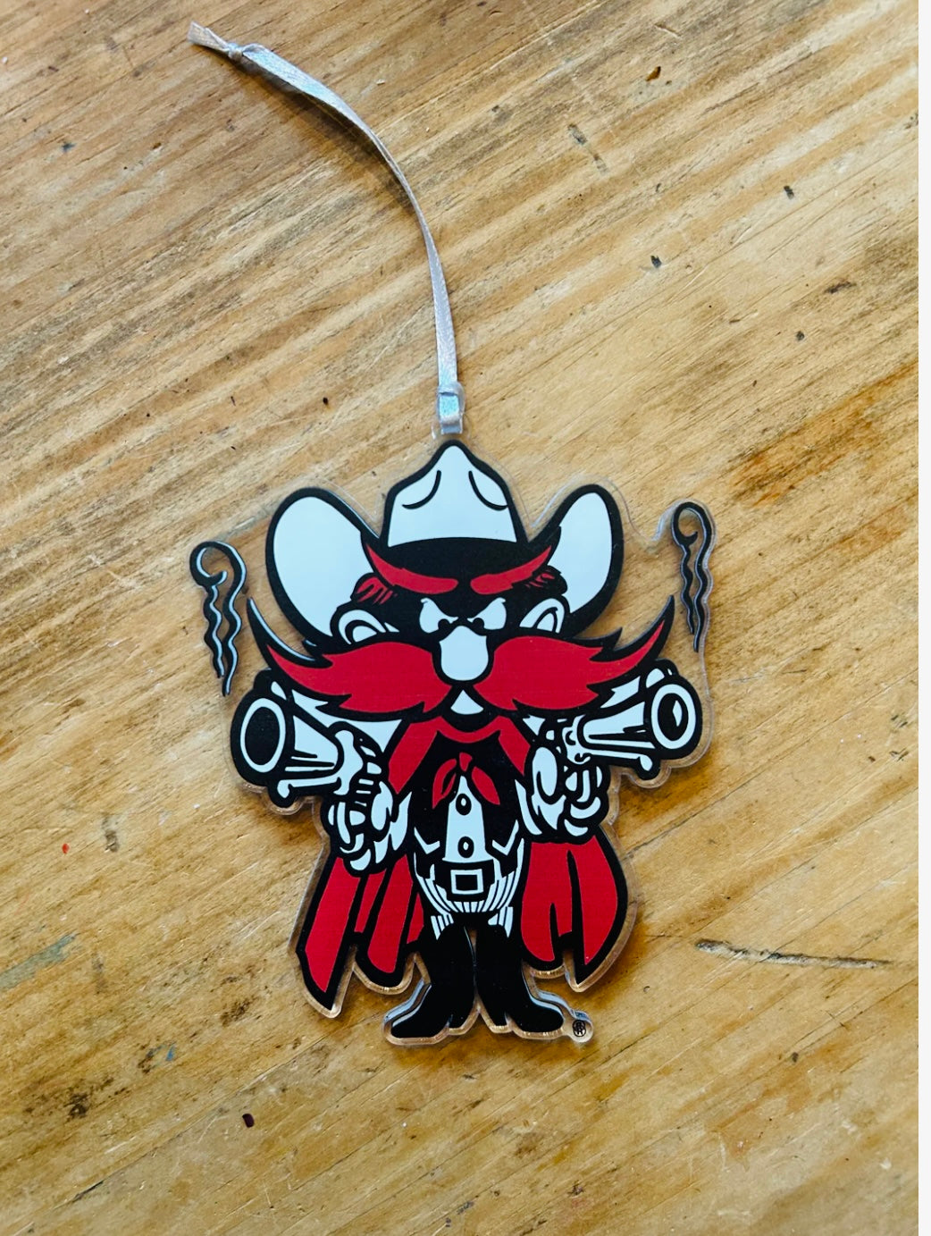 Raider Red acrylic ornament