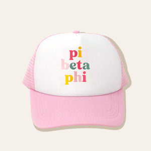 Pink Multi Color Sorority Trucker Hat