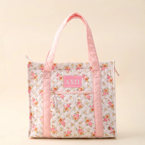 Quilted Everyday Tote Bag- Sorority