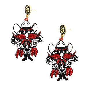 Raider Red glitter earrings by Brianna Cannon