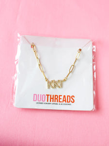 Rhinestone Paperclip Sorority Necklace