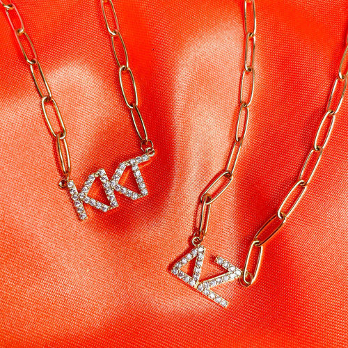 Rhinestone Paperclip Sorority Necklace