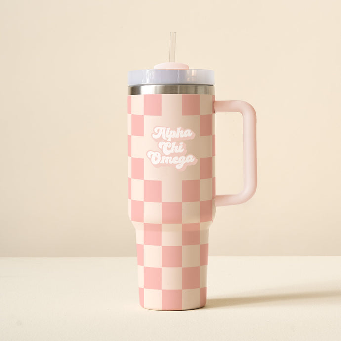 Stanley Dupe #4 Sorority 40 oz. Pink Check