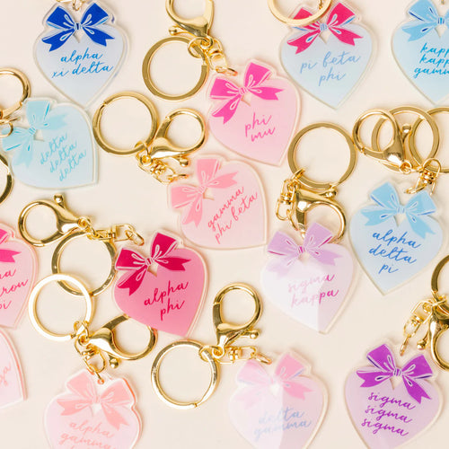 Sweetheart Bow Keychain- Sorority