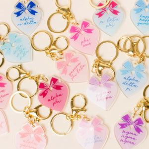Sweetheart Bow Keychain- Sorority