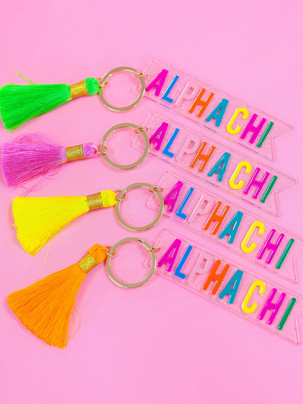 Tassel Acrylic Sorority Keychain