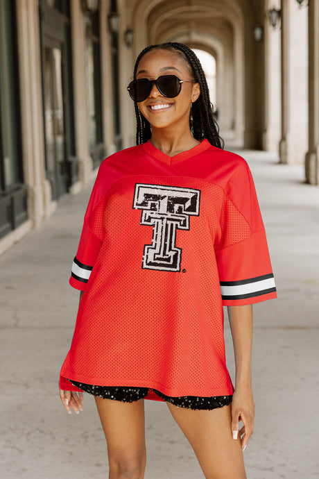 Texas Tech Red Sequin Double T Jersey