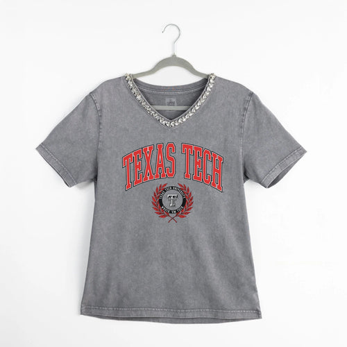 Texas Tech Jeweled V-Neck Tee