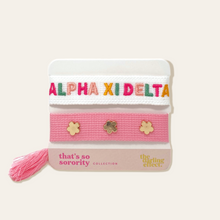 Sorority Pink Woven Bracelet Set
