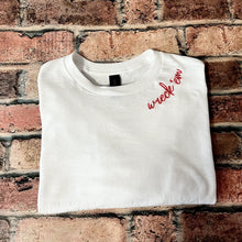 "Wreck 'em" Embroidered Neckline Tee