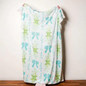 Sorority Floral Sherpa Blanket