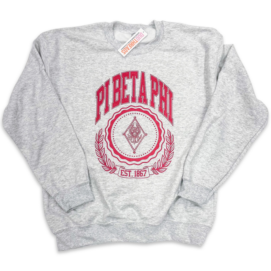 Ivy League Crest Sorority Sweatshirt Paddle Tramps