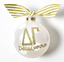 White and Gold Sorority Ornament