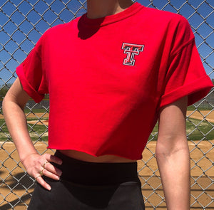 Texas Tech crop tee "Patch Double T"- Red