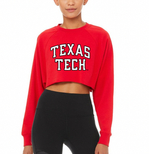 Texas Tech cropped sweatshirt Stack Logo in Red Paddle Tramps