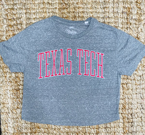 “Texas Tech” Classic Arch Cropped T-Shirt